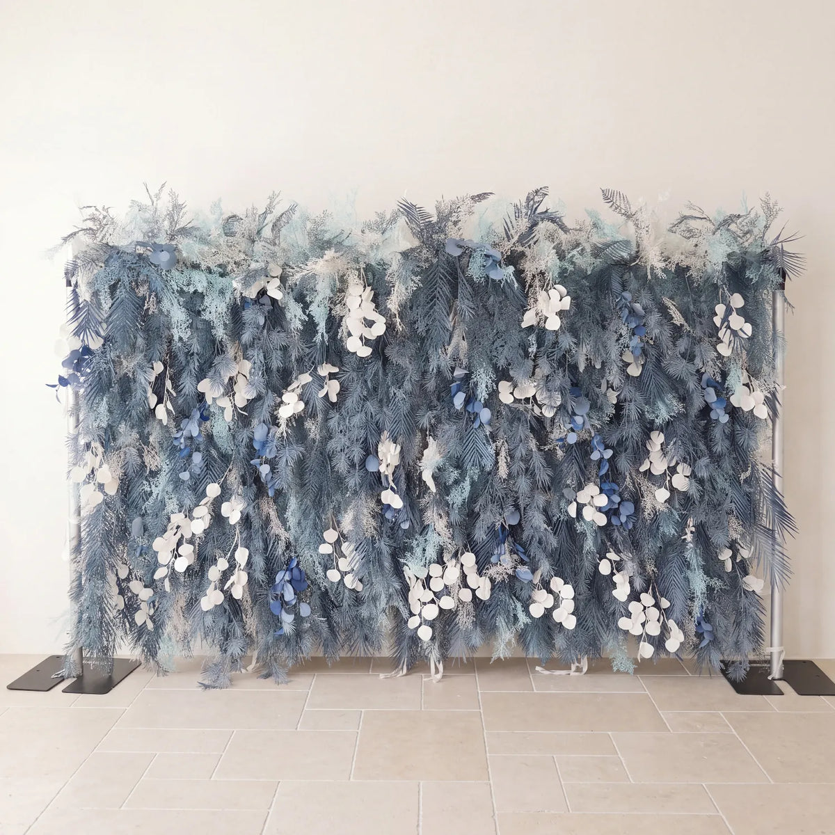 Uflower Flower Wall Mist-Blue Leaves Floral Backdrop Wedding Party Proposal Decor SET80182