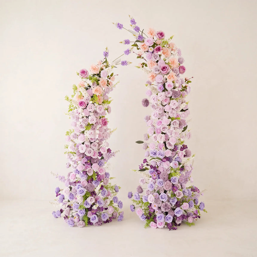 Uflower Taro Purple Wedding Decorations | One-Stop Wedding Styling with Arch, Bridal Bouquet, Chair Flowers & Floral Rows