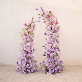 Uflower Gradient purple Floral Horn Arch Wedding Party Backdrop Decor SET80183