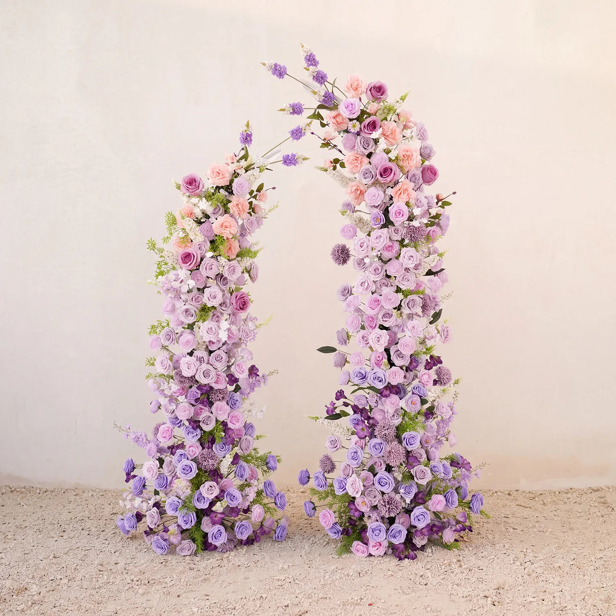 Uflower Gradient purple Floral Horn Arch Wedding Party Backdrop Decor SET80183