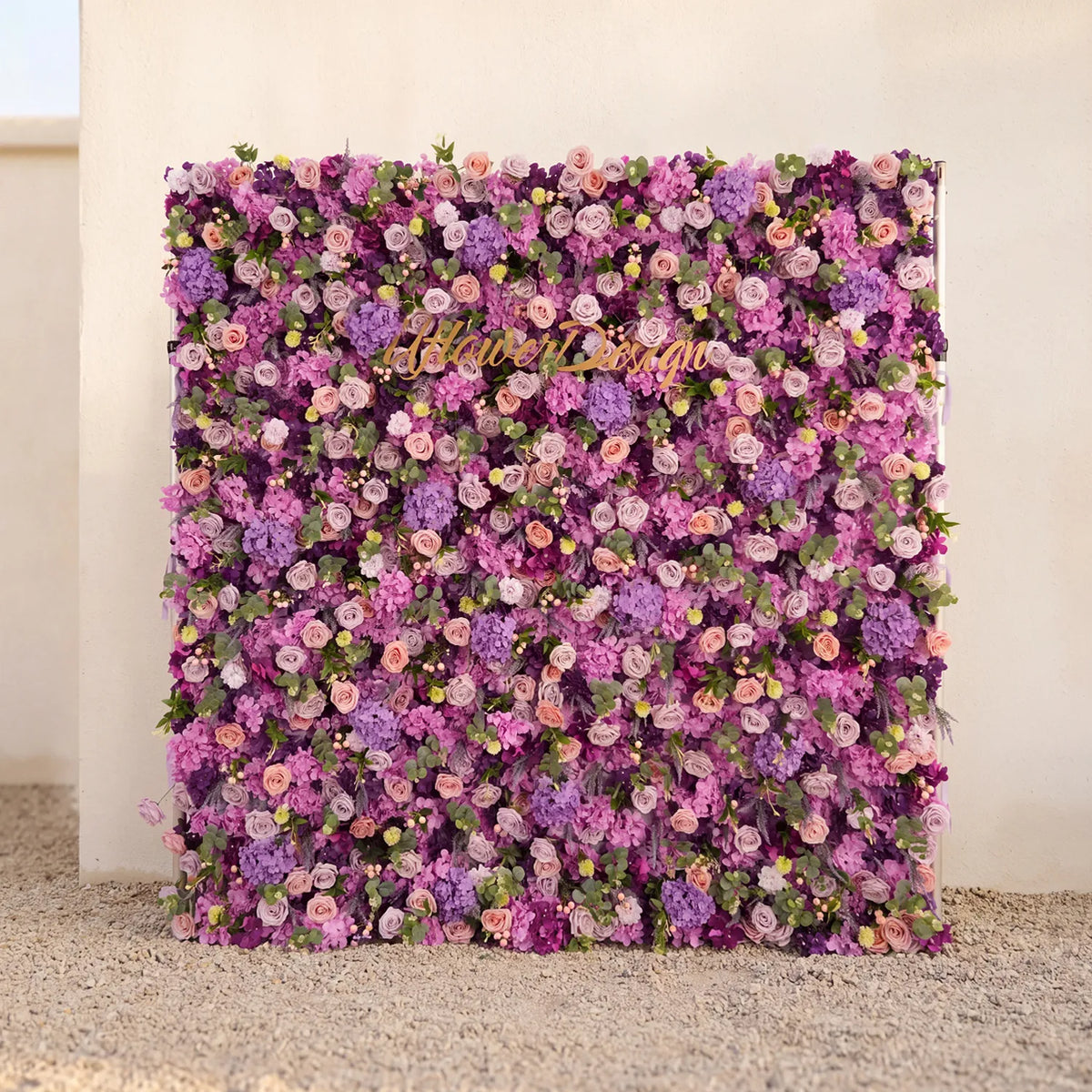Uflower Flower Wall 3D Purple Hydrangea Floral Backdrop Wedding Party Proposal Decor SET80188