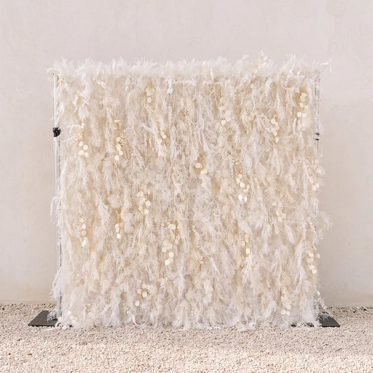 Uflower Luxury Ivory Lantern Flower Wall Backdrop Wedding Party Decoration SET80212