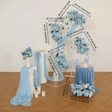 Uflower Blue Flower Wedding Backdrop Arch Floral Arrangement SET80214