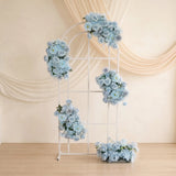 Uflower Blue Flower Wedding Backdrop Arch Floral Arrangement SET80214