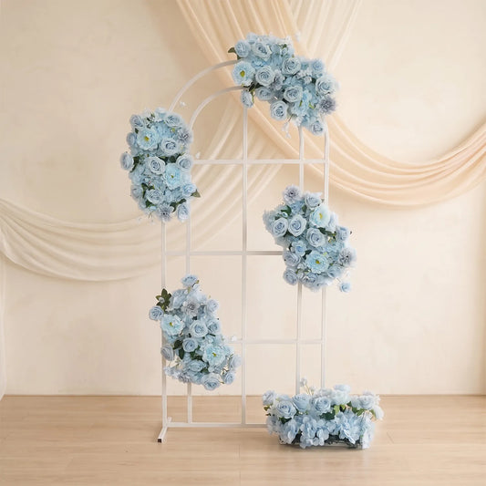 Uflower Toile de fond d'arche de mariage fleur bleue Composition florale ENSEMBLE80214