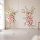 Uflower White Pink Floral Arrangement Wedding Party Arch Backdrop Decor SET80216