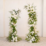Décor de toile de fond pour fête de mariage en arche florale blanche Uflower, verdure, corne, ENSEMBLE80220