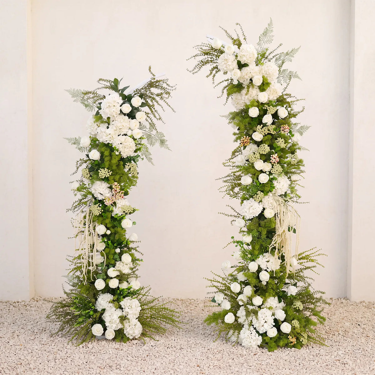 Uflower White Floral Greenery Horn Arch Wedding Party Backdrop Decor SET80220
