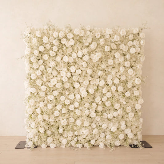 Uflower Rose Blanche Souffle de Bébé Mur de Fleurs Décoration de Proposition de Mariage Fête SET80226