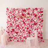 Uflower Pink Flower Wall Wedding Party Proposal Decor SET80228