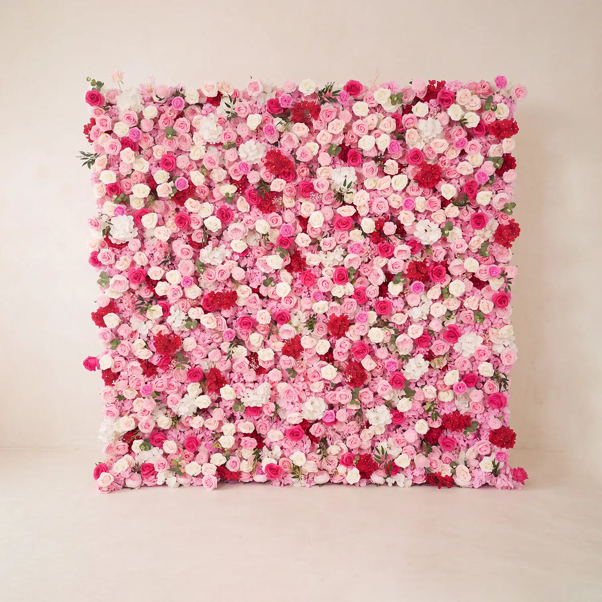 Pink & White Outdoor Wedding Decor | One-Stop Flower Wall, Flower Rows & Table Decor