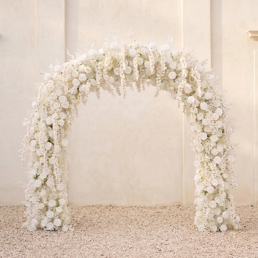 Uflower Guirlande de Fleurs Blanches pour Arche de Mariage Décoration de Fond de Fête SET80230