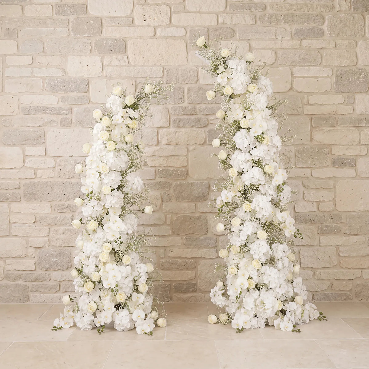 Uflower Gypsophile Blanc Arche Florale Corne Décoration de Toile de Fond pour Fête de Mariage SET80231