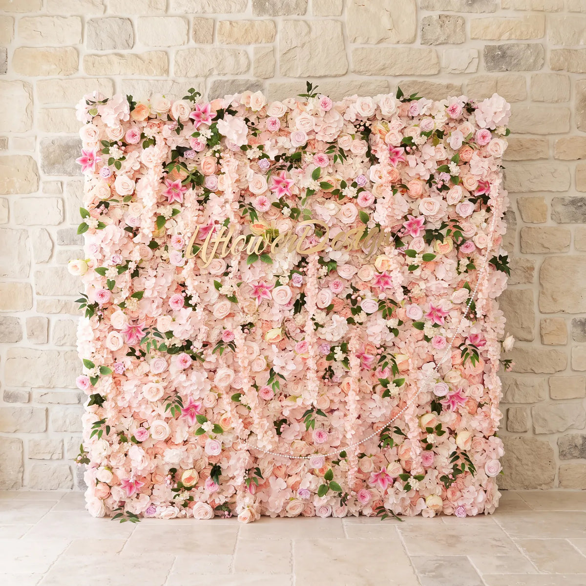 Uflower Blush Pink Wisteria Flower Wall Backdrop Wedding Party Decoration SET80232