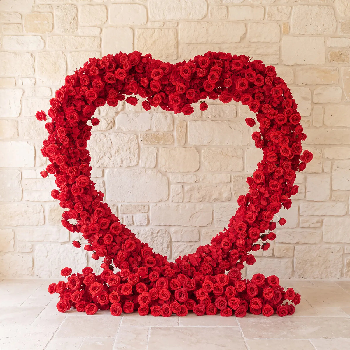 Uflower Red Rose Wedding Arch Heart Arch Decor SET80237