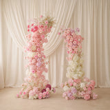 Uflower Décoration d'arche florale rose et blanche pour fête de mariage SET80238