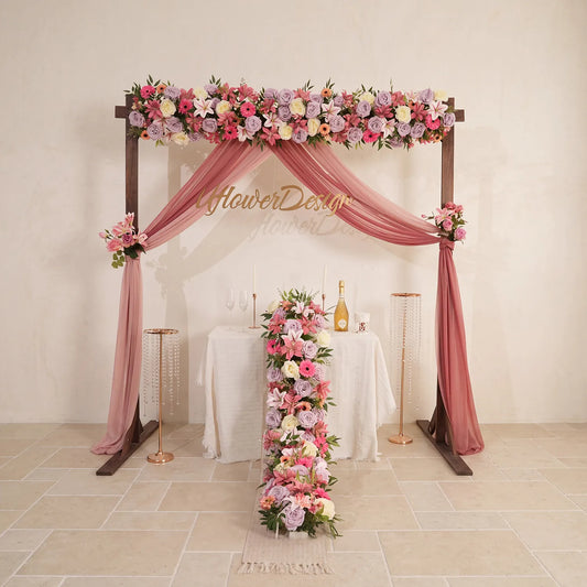 Uflower Artificial  Roses Purple Mixcolor Series Wedding Flower Row Decorate MC80248-01