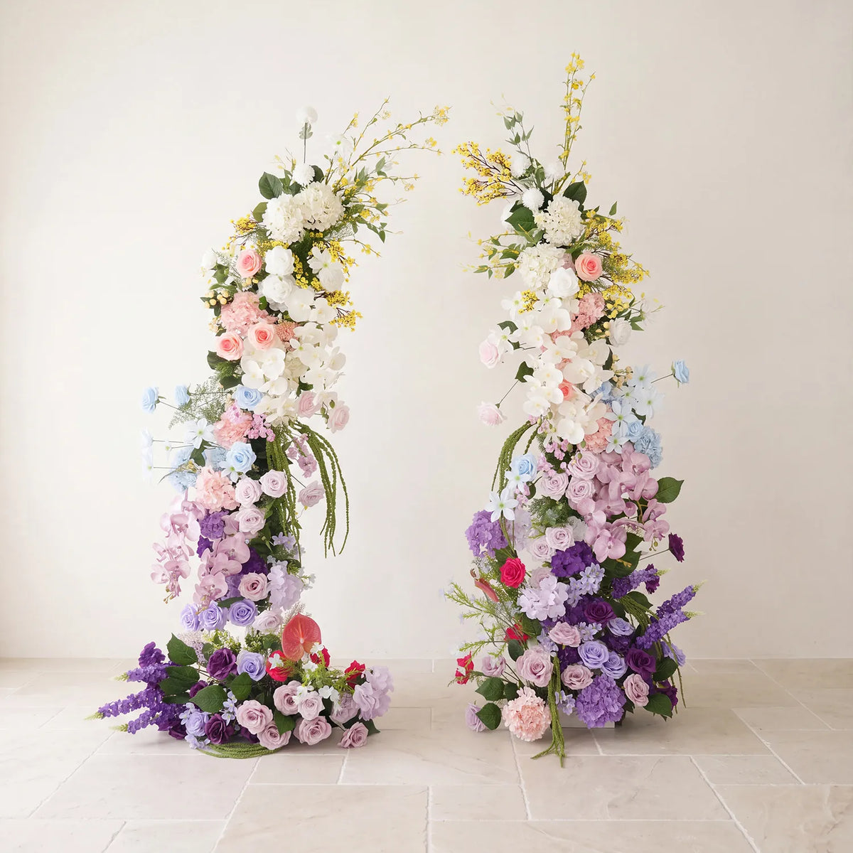Uflower Purple Horn Arch Wedding Backdrop Party Event Decor Props SET80250-01
