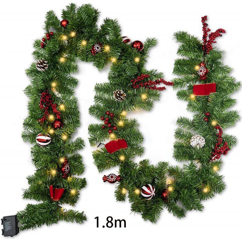 green pvc christmas decoration rattan door hanging decoration christmas encryption rattan - Uflower