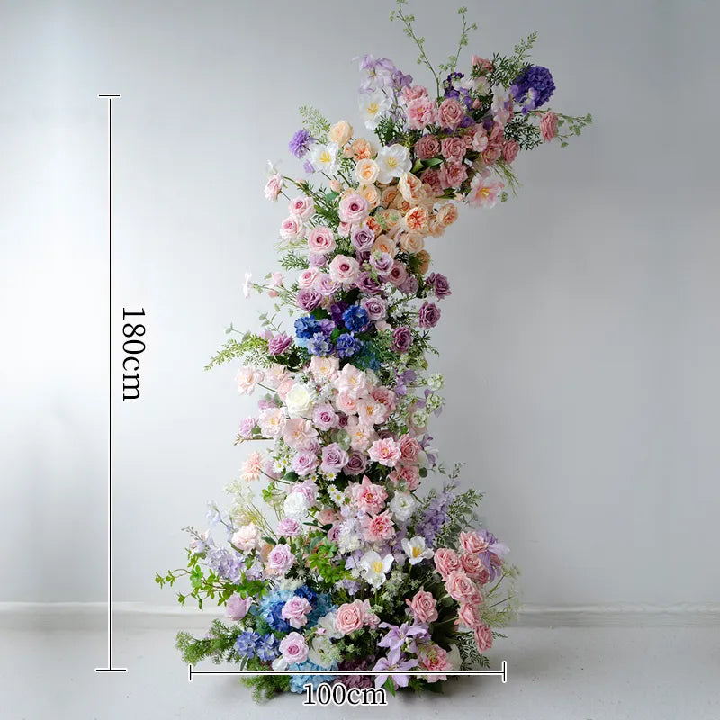 Uflower Mixcolor Horn Arch Floral Arrangement Wedding Backdrop Props SET80100