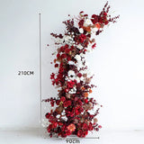 Uflower Composition Florale Rouge Corne Arche Accessoires de Toile de Fond de Mariage SET80134-01