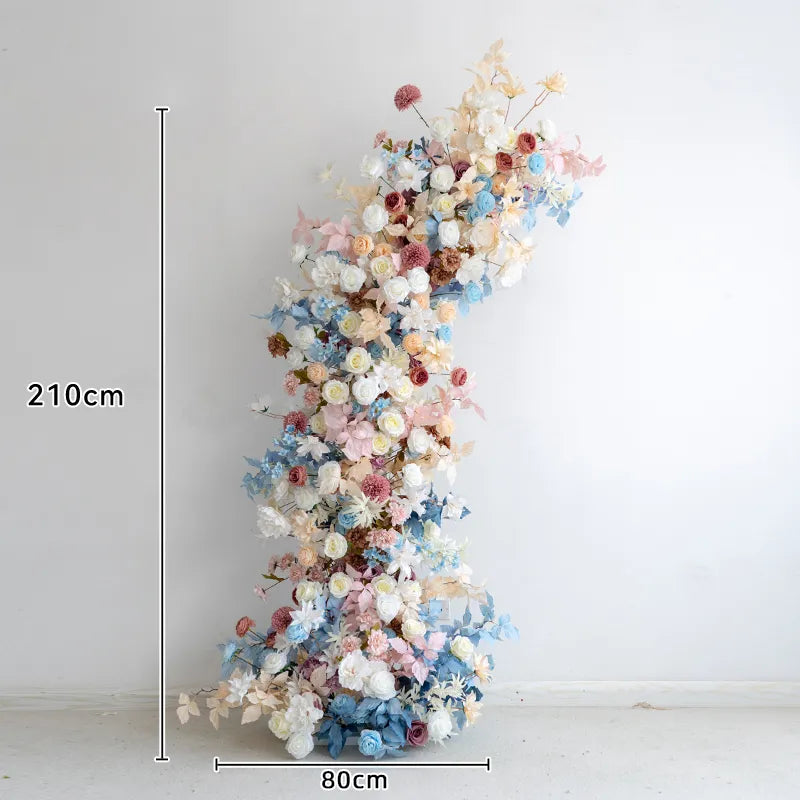 Uflower Mixcolor Floral Arrangement Horn Arch Wedding Backdrop Props SET80119