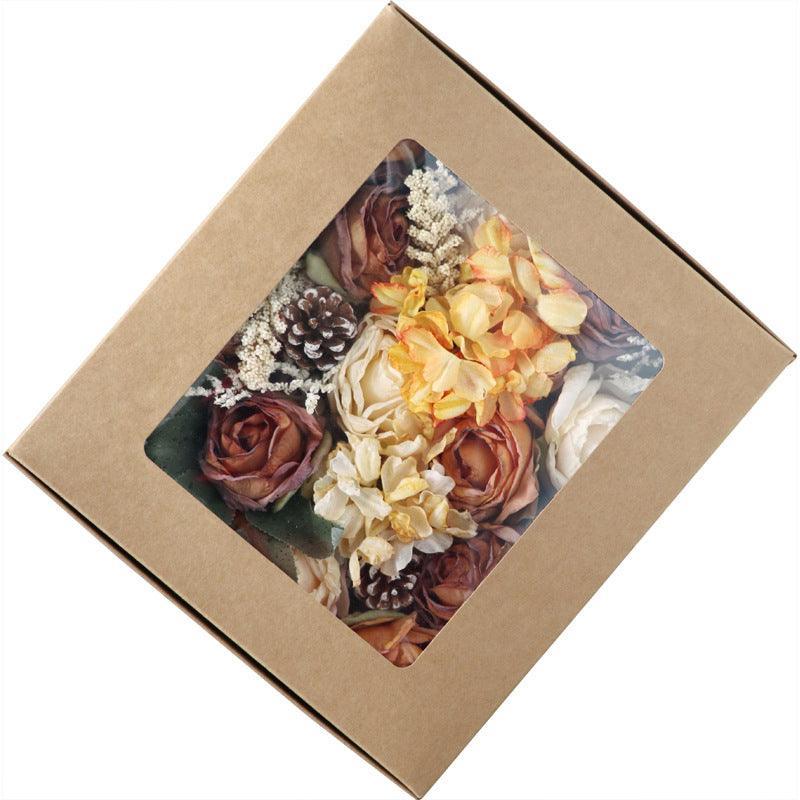 Simulation Flowers Boxed Flowers Diy Wedding Bridal Bouquet Birthday Holiday Gift Boxes - Uflower