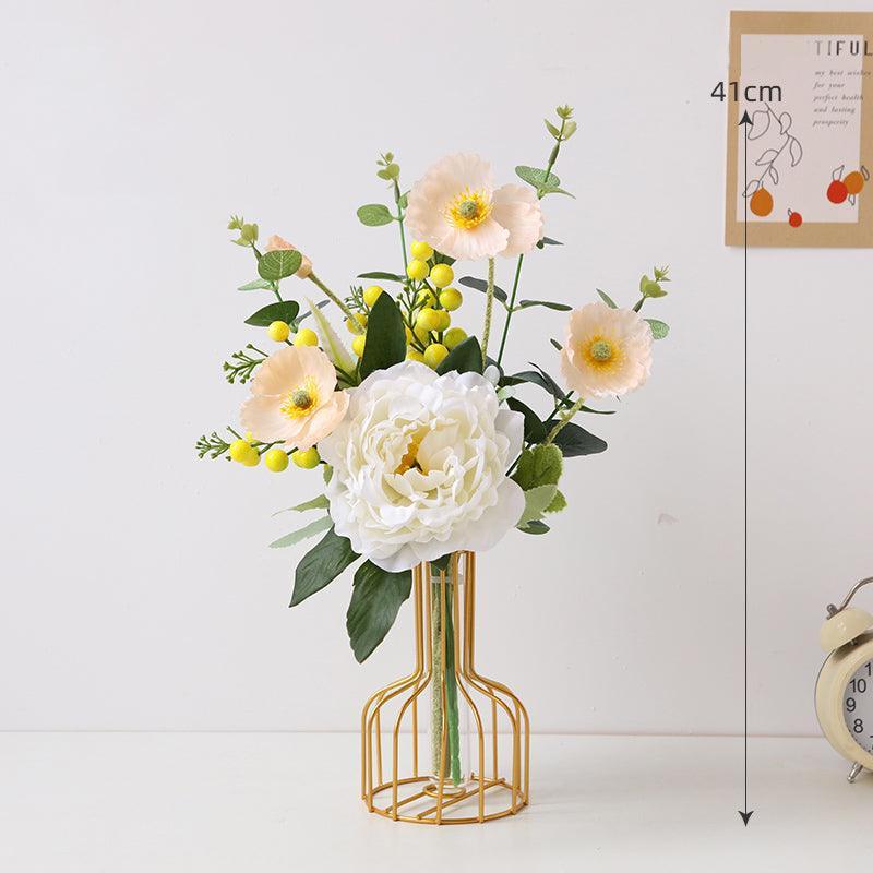 Premium Feeling Rose Bouquet High-end Simulation Floral Arrangement Dining Table Living Room - Uflower