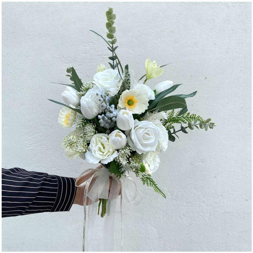 Hand bouquet waterfall bridal bouquet simulation wedding flowers - Uflower