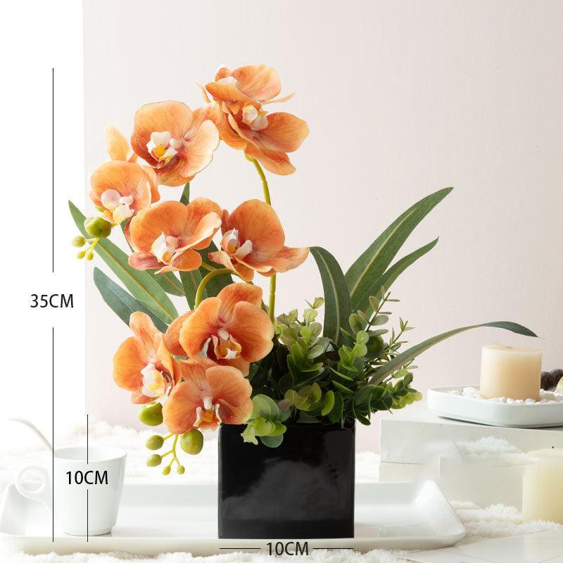 Simulation flower orange living room ornaments decoration green potted plants - Uflower