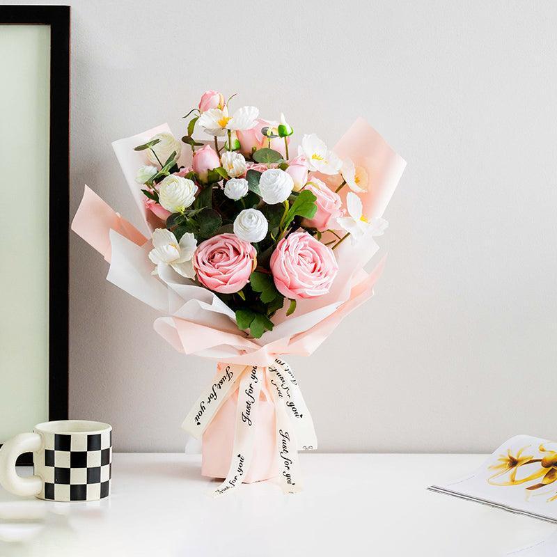 Rose simulation flower hand bouquet finished bouquet decorations fake flowers - Uflower