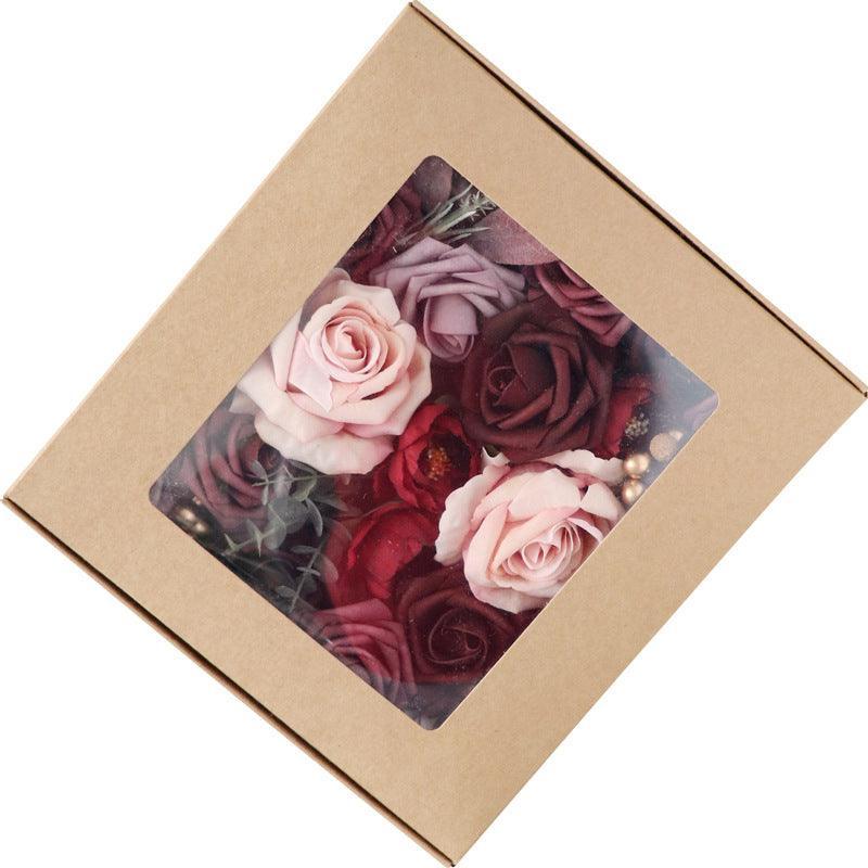 Simulation flower flower box silk flower rose wedding birthday valentine's day gift DIY - Uflower