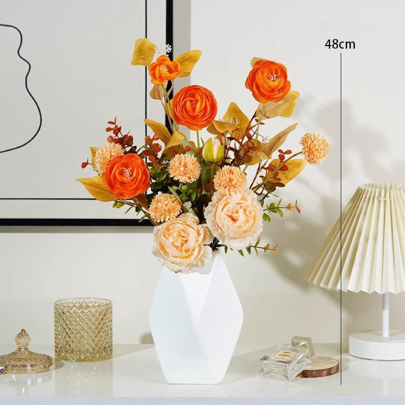 Simulation flowers living room home potted plants senior light luxury floral arrangement - Uflower