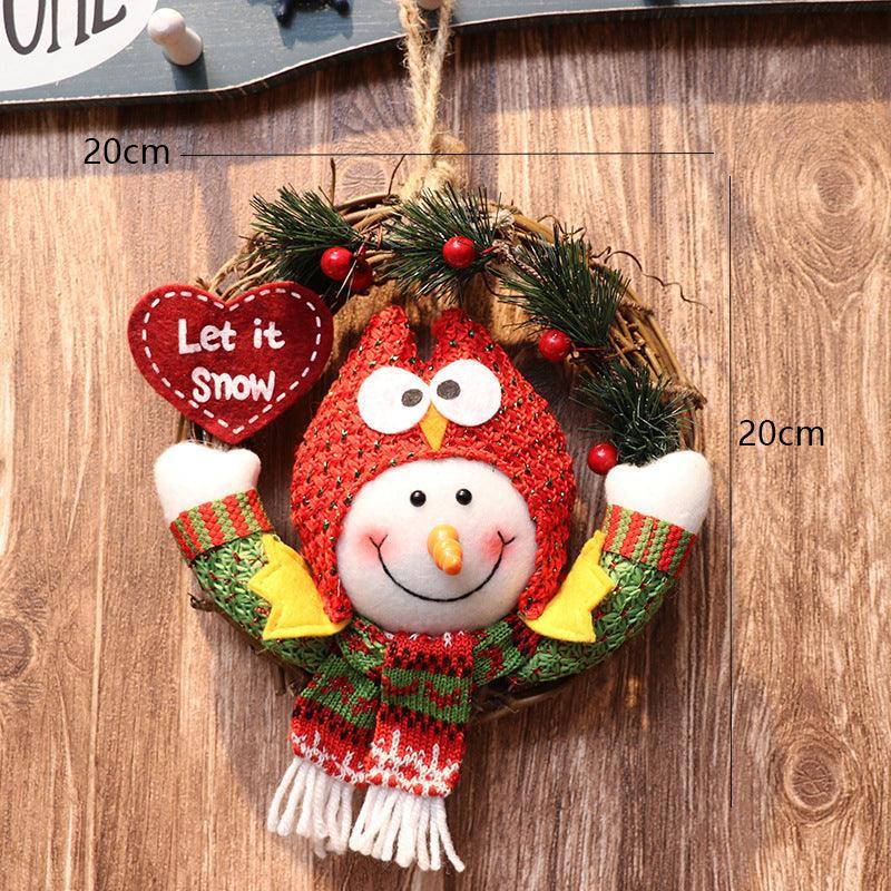 New Christmas wreath door hanging store window Christmas decorations dolls - Uflower
