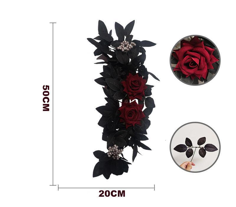 Simulated Halloween door decoration with black maple leaf wall hanging - Uflower