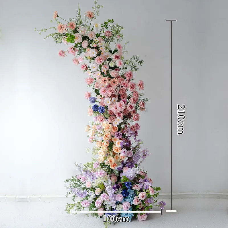 Uflower Mixcolor Horn Arch Floral Arrangement Wedding Backdrop Props SET80100