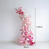 Arche florale Uflower rose et blanc avec cornes, accessoires de toile de fond de mariage SET80103