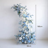 Uflower Blue Floral Arrangement Horn Arch Wedding Backdrop Props SET80135