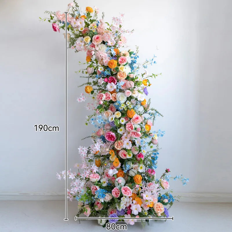 Uflower Mixcolor Floral Arrangement Wedding Horn Arch Props SET80078