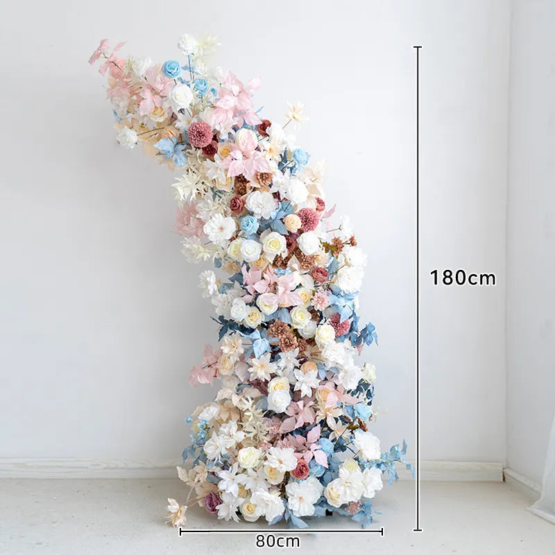 Uflower Mixcolor Floral Arrangement Horn Arch Wedding Backdrop Props SET80119