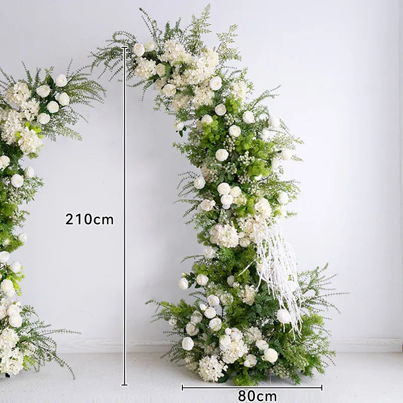 Uflower Green Floral Arrangement Horn Arch Wedding Props SET80220