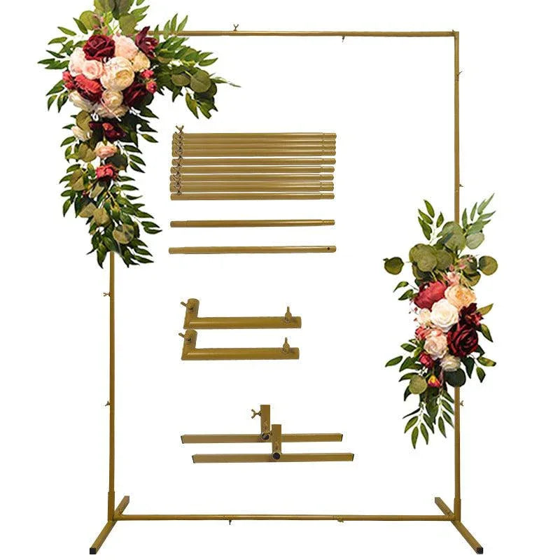 Hexagonal square iron arch wedding party background decoration - Uflower