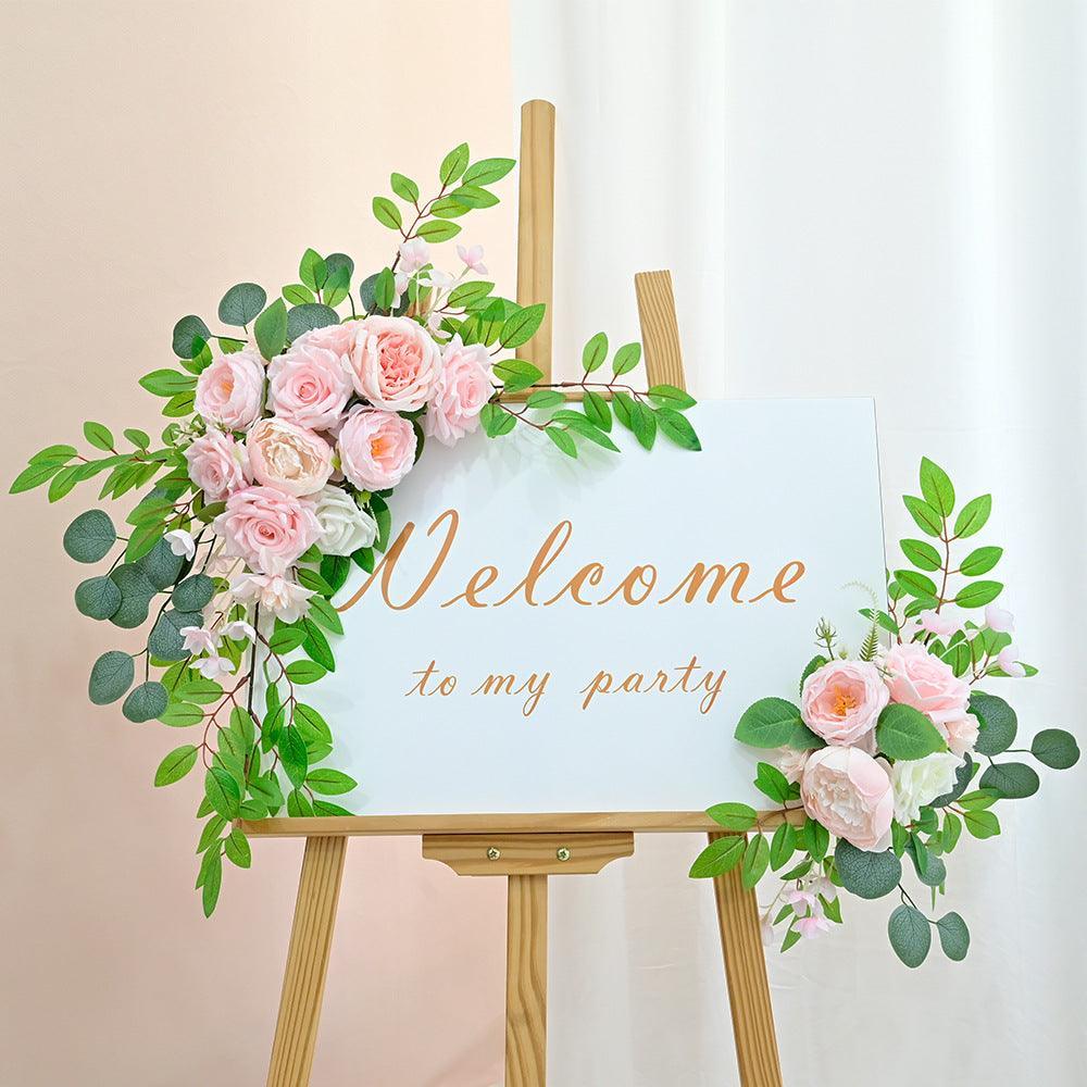 Wedding simulation welcome decoration triangle flower(Excluding bracket and indicator board) - Uflower