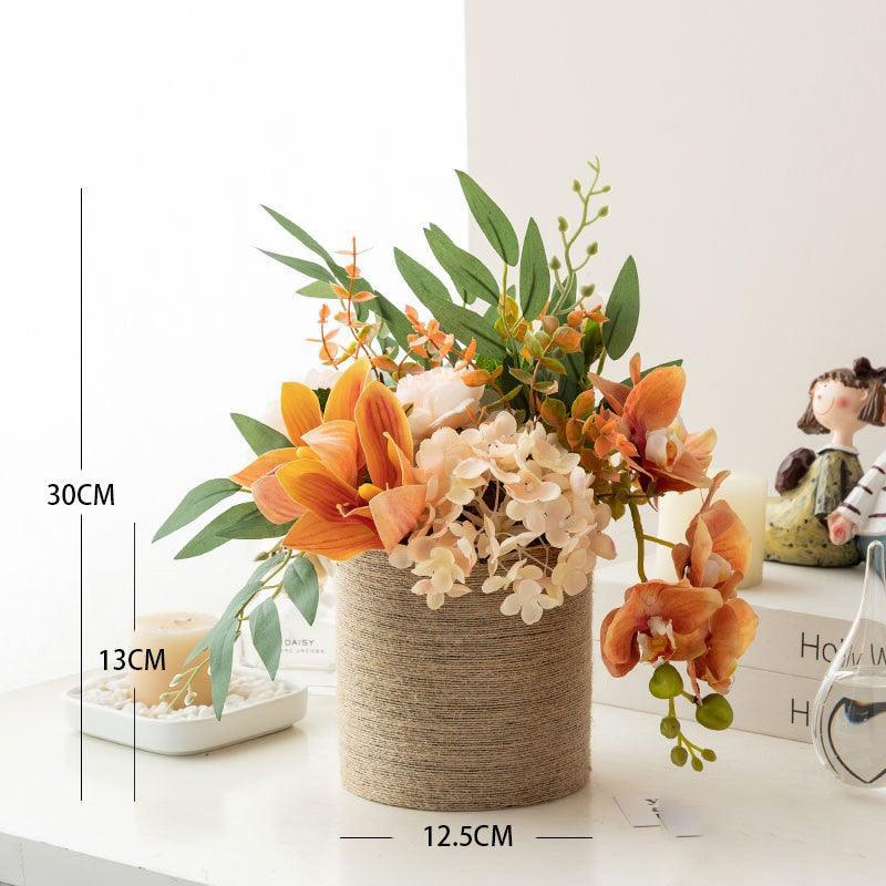 Simulation flower orange living room ornaments decoration green potted plants - Uflower