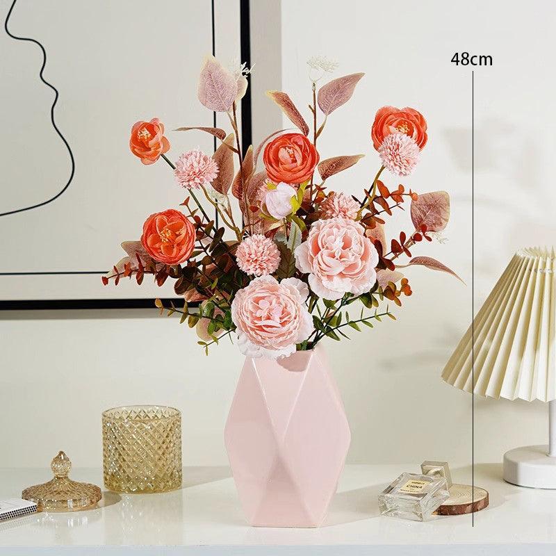 Simulation flowers living room home potted plants senior light luxury floral arrangement - Uflower