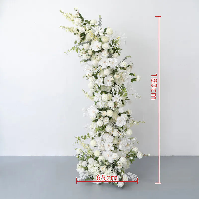 Uflower White Green Floral Arrangement Horn Arch Wedding Backdrop Props SET80189