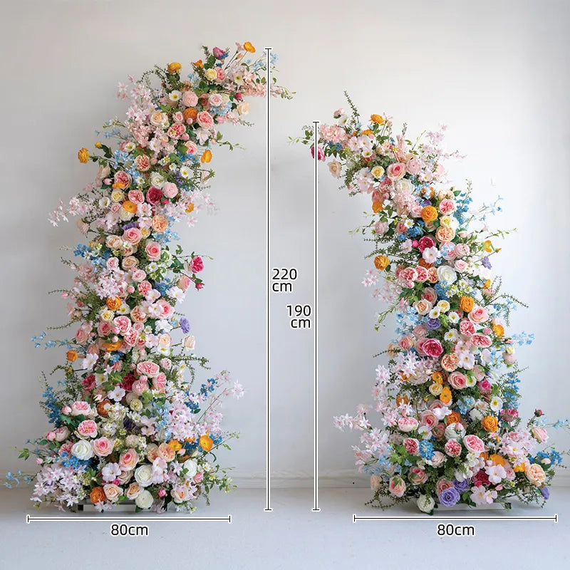 Uflower Mixcolor Floral Arrangement Wedding Horn Arch Props SET80078