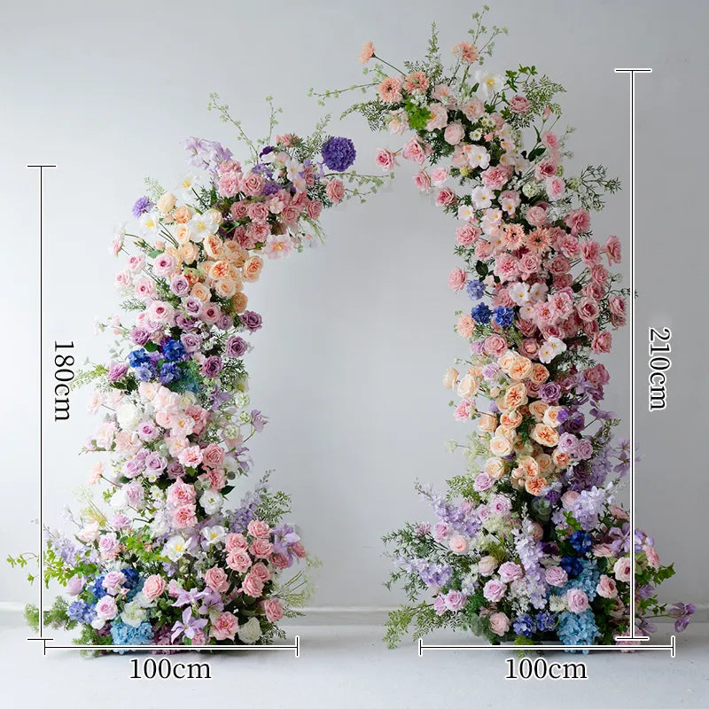 Uflower Mixcolor Horn Arch Floral Arrangement Wedding Backdrop Props SET80100