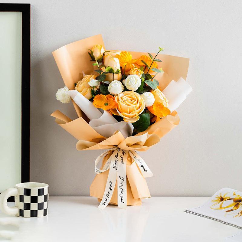Rose simulation flower hand bouquet finished bouquet decorations fake flowers - Uflower