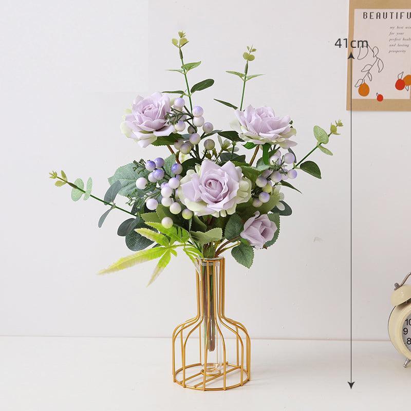 Premium Feeling Rose Bouquet High-end Simulation Floral Arrangement Dining Table Living Room - Uflower